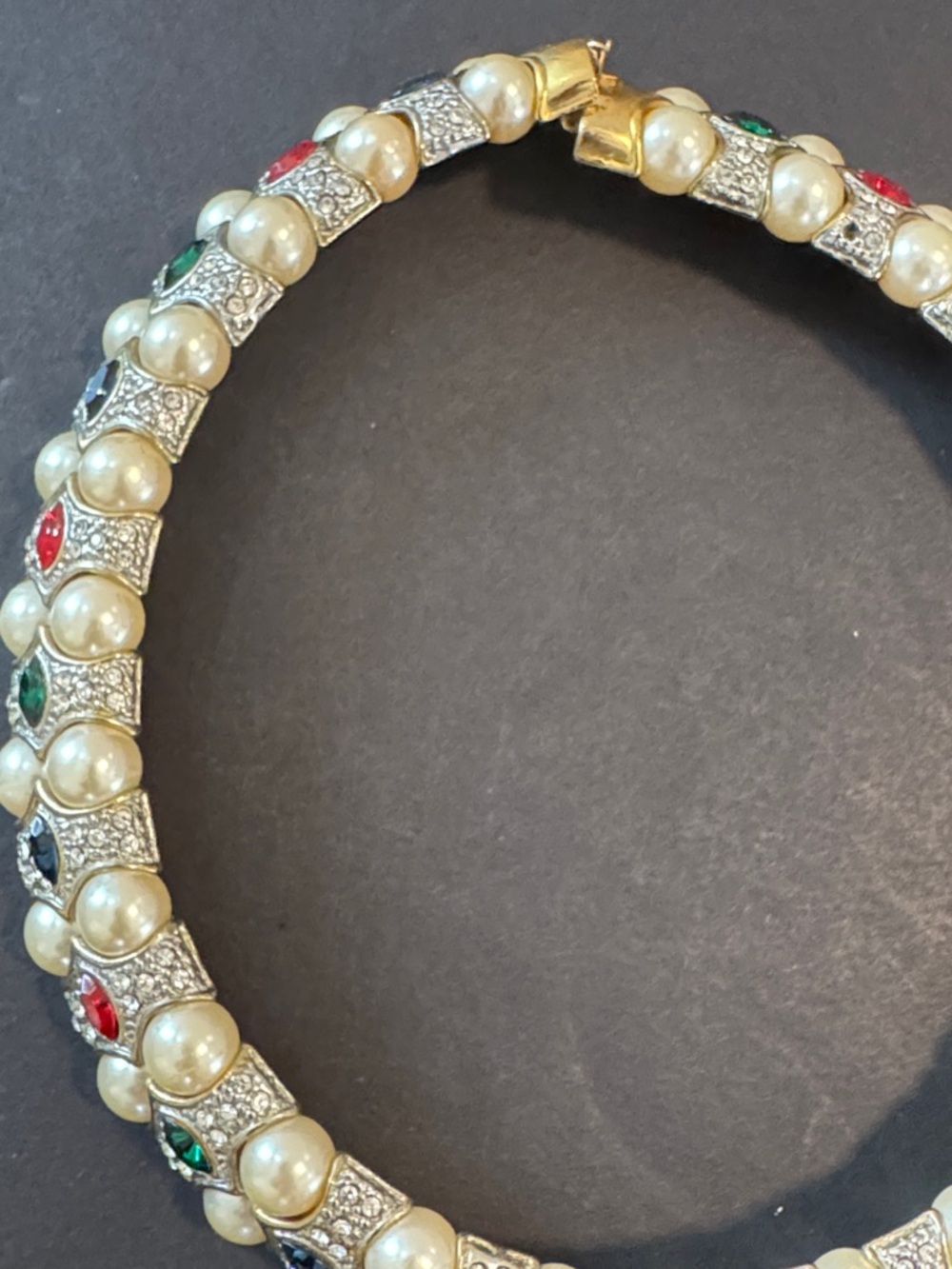 Vintage Landau Jeweled Gold Choker Style Necklace - Picture 17 of 17